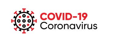 COVID-19 Typography Tasarım Logosu ve Coronavirus simgesi. Romantik koronavirüs salgını. Düzenlenebilir Satır Vektörü