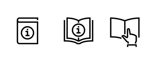 Ensemble d'informations sur le logo et d'icônes de livres de lecture. Vecteur de ligne modifiable . — Image vectorielle