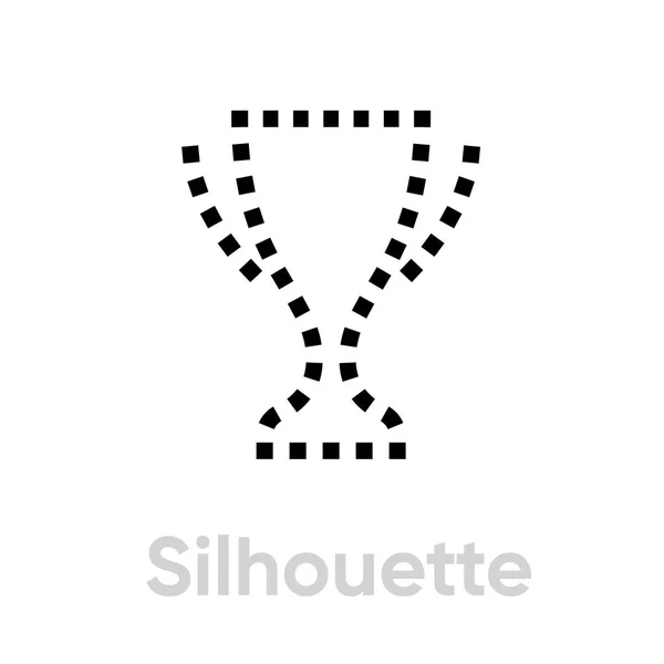 Silhouette Cup Ikone. Editierbarer Linienvektor. — Stockvektor