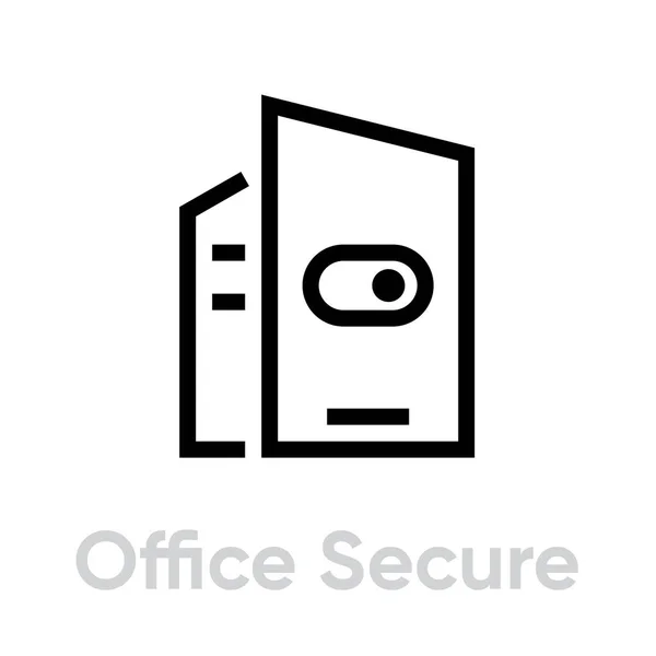 Office Secure Securityアイコンを切り替えます。編集可能なラインベクトル. — ストックベクタ