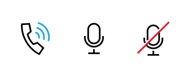 Voice search icon. Editable Vector Outline. — Stock Vector