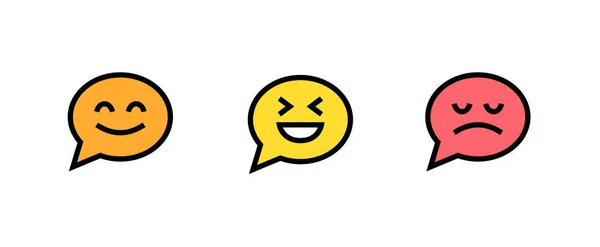 Icon chat, chatting, comment, message, smiley. Editable Vector Outline. — Stock Vector