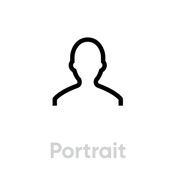 Portret icoon. Bewerkbare vectorcontouren. — Stockvector