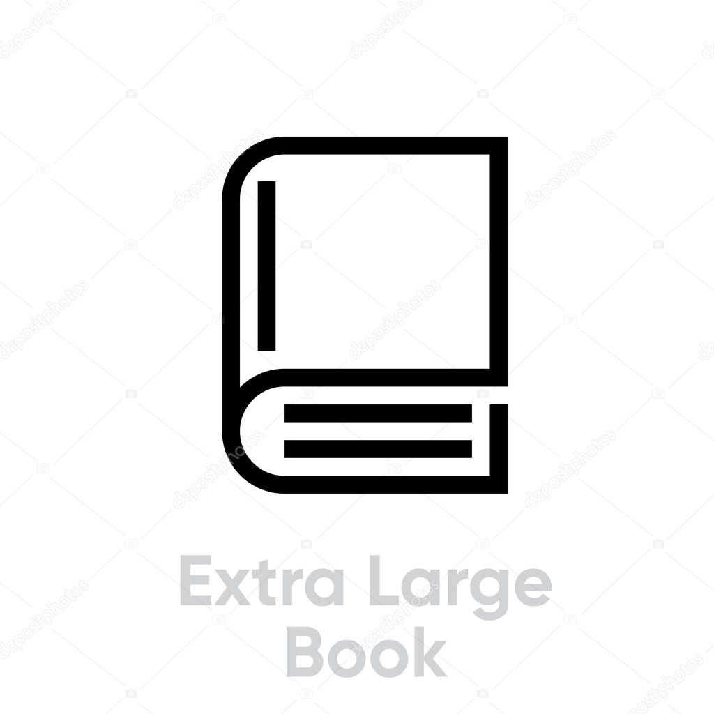 Extra Large Book Flat Icon Editable Line Vector Flat Symbol Additional Great Close Book With Black Outline Isolated On White Background Single Pictogram Premium Vector In Adobe Illustrator Ai Ai