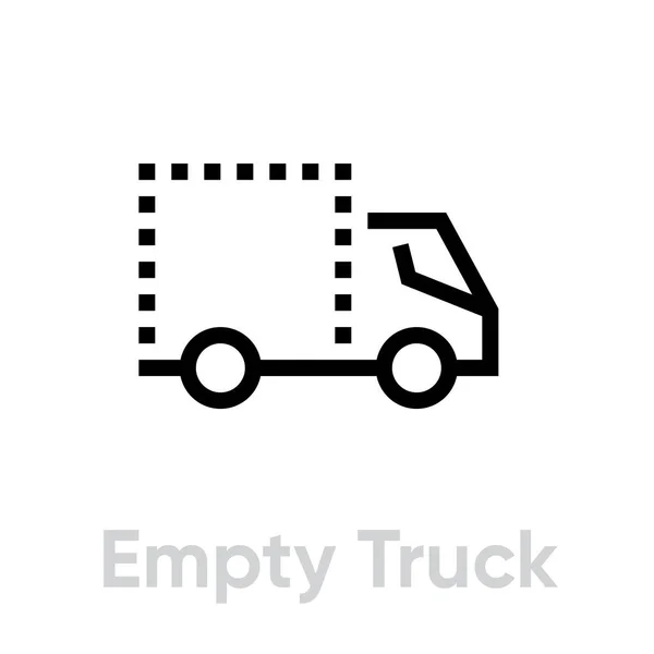 Κενό εικονίδιο παράδοσης φορτηγών. Επεξεργάσιμο διάνυσμα γραμμής. — Διανυσματικό Αρχείο