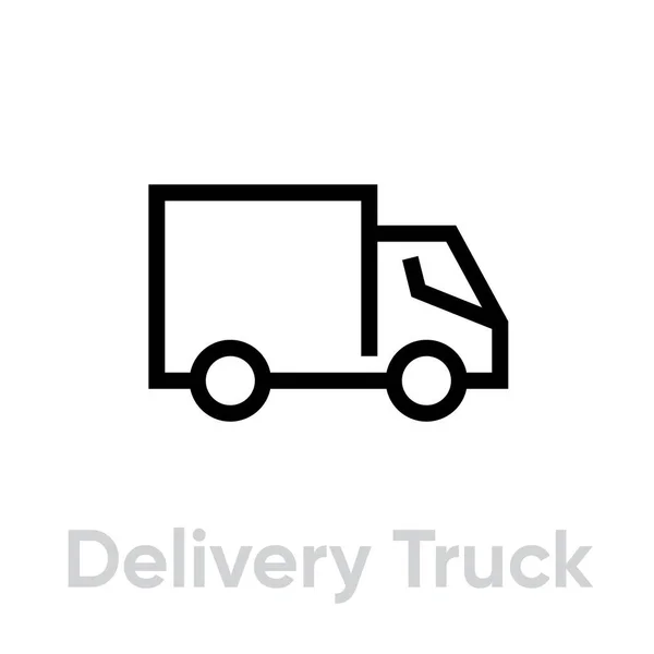 Delivery Truck icon. Editable line vector. — Stock Vector