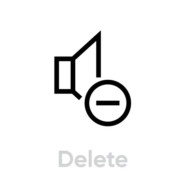 Удалить простой значок динамика. Линейный вектор таблицы . — стоковый вектор