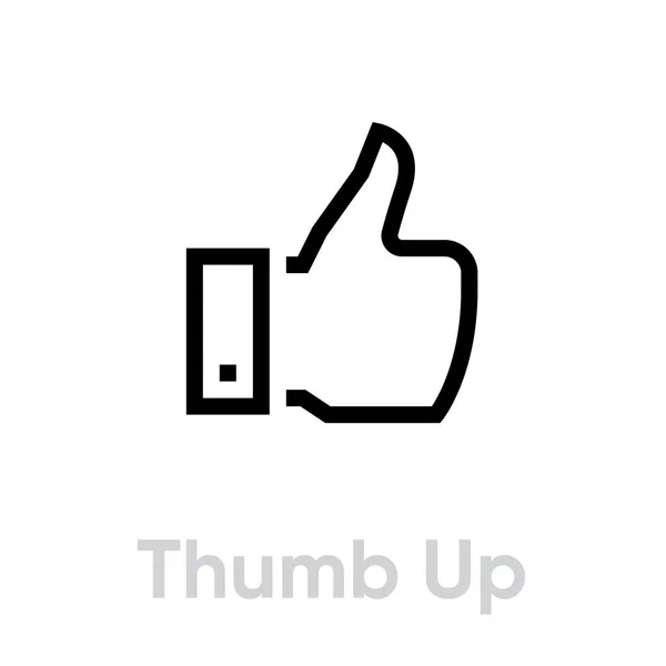 Thumb Up icon. Editable Vector Stroke. — Stock Vector