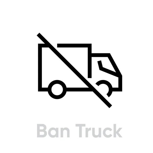 Ban Truck icône de livraison. Vecteur de ligne modifiable. — Image vectorielle