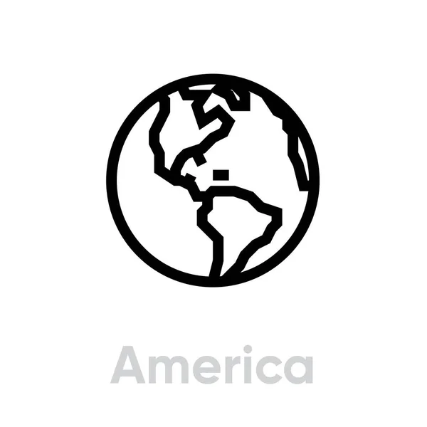 America icon. Editable Vector Outline. — Stock Vector