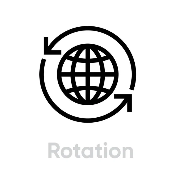 Rotatie Globe icoon. Aanpasbare vectorslag. — Stockvector