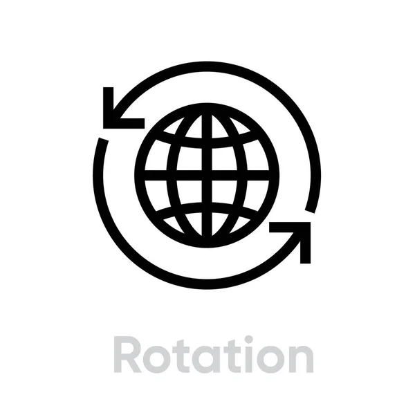 Иконка вращения глобуса. Векторная таблица. — стоковый вектор