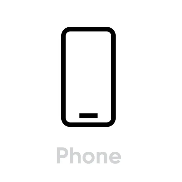 Phone flat icon. Editable Vector Outline. — Stock Vector