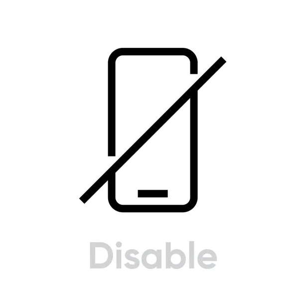 Schakel telefoonpictogram uit. Bewerkbare vectorcontouren. — Stockvector