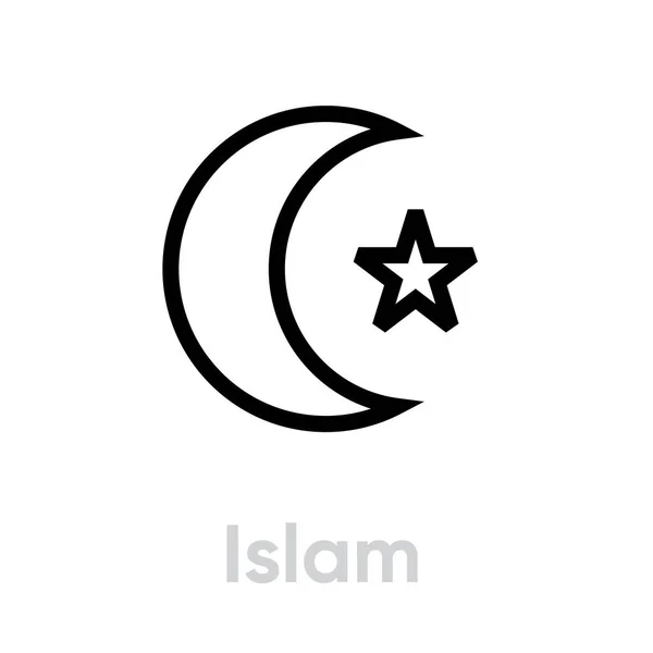 Islam Religion Ikone. Editierbarer Linienvektor. — Stockvektor