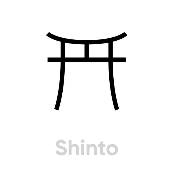 Shinto Religion icon. Editable line vector. — Stock Vector