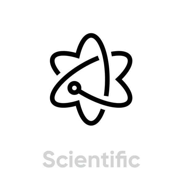 科学的宗教アイコン。編集可能なラインベクトル. — ストックベクタ