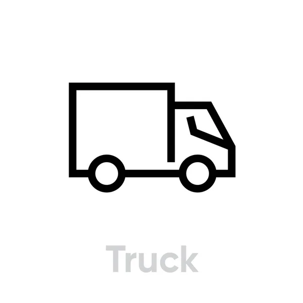 Значок "Доставка грузовика". Вектор столовой линии. — стоковый вектор
