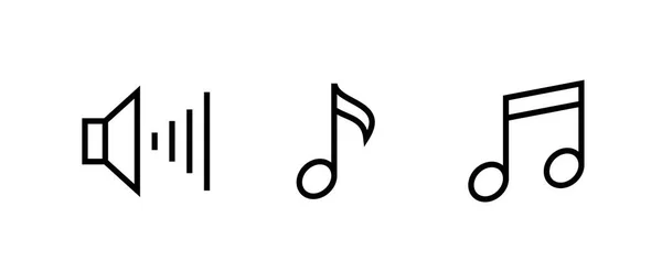 Definir ícone de som e música. Esboço do Vetor Editável. Gráficos De Vetores