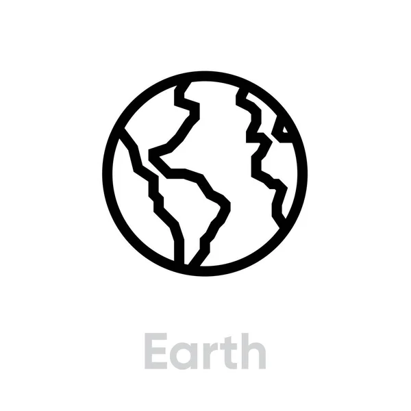 Earth icon. Editable Vector Stroke. — Stock Vector