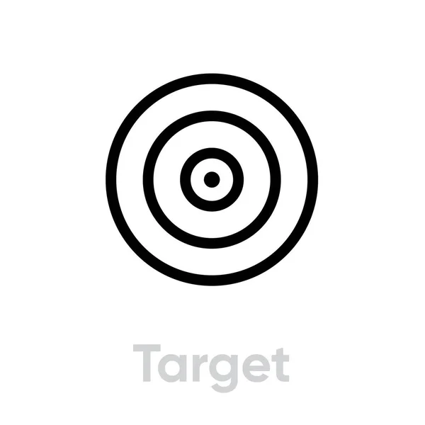 Target icon. Editable line vector. — Stock Vector