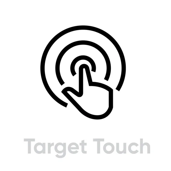 Иконка Target Touch. Вектор столовой линии. — стоковый вектор