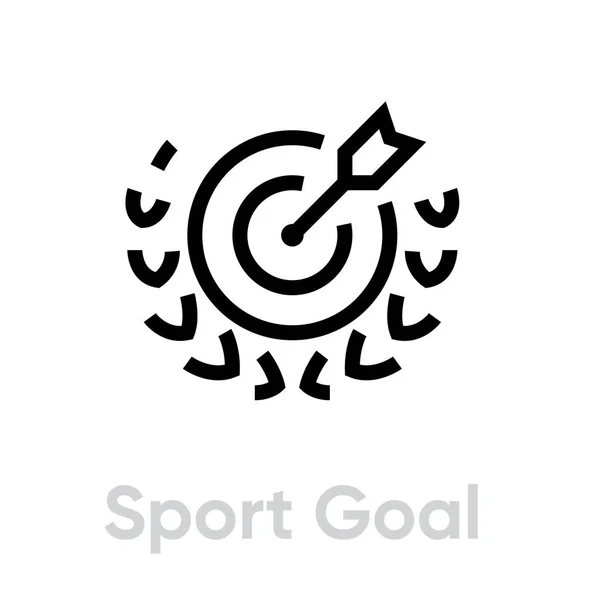 Un icono del Sport Goal Targets. vector de línea editable. — Vector de stock