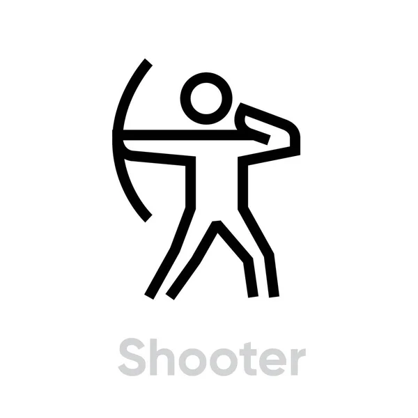 Shooter Personal Targeting Ikone. Editierbarer Linienvektor. Stockvektor