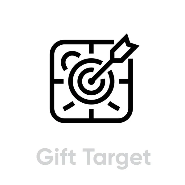 Gift Target Persönliches Targeting Symbol. Editierbarer Linienvektor. Vektorgrafiken