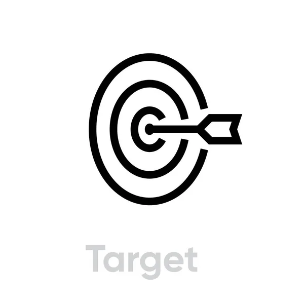 Target icon. Editable line vector. — Stock Vector