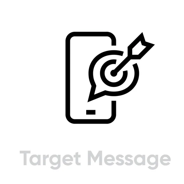 Un icono del objetivo Mensaje Personal Targeting. vector de línea editable. — Vector de stock
