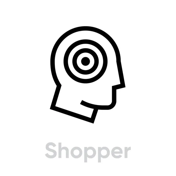 Shopper Target Symbol. Editierbarer Linienvektor. — Stockvektor