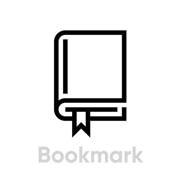 Icono de libro marcador. Vector de línea editable . — Archivo Imágenes Vectoriales