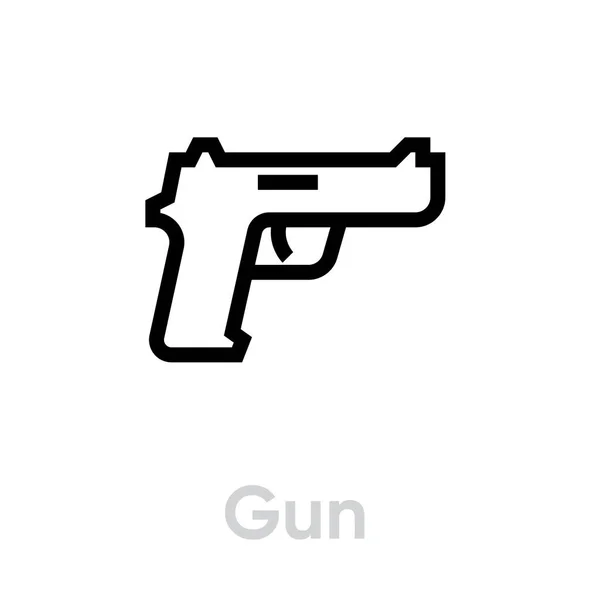 Un icono de Gun. Broche de vectores editables. — Vector de stock