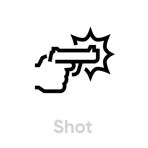 Icona del colpo di pistola. Schema vettoriale modificabile. — Vettoriale Stock