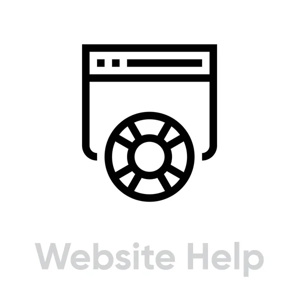 Website-Hilfe-Symbol. Editierbarer Vektorschlag. Stockvektor