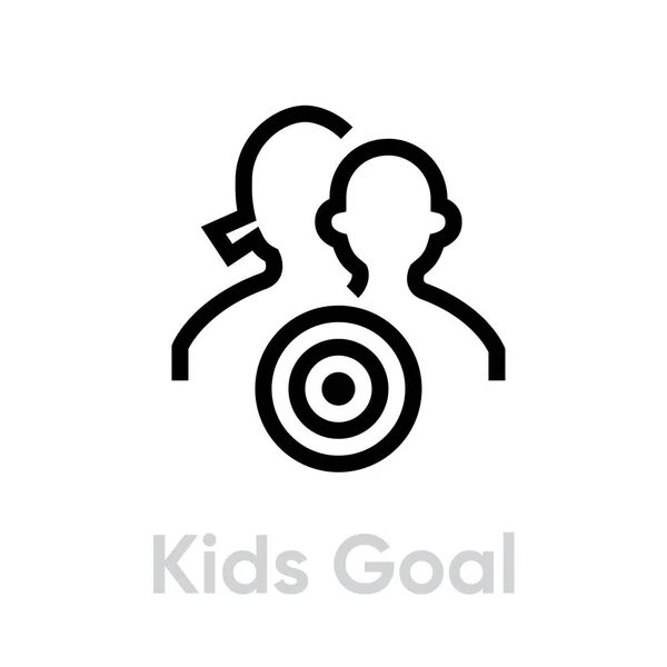 Kids Goal Target Business Ikone. Editierbarer Linienvektor. Vektorgrafiken