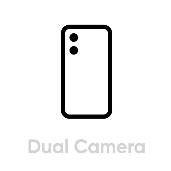 Dual Camera Phone Symbol. Editierbarer Linienvektor. lizenzfreie Stockillustrationen
