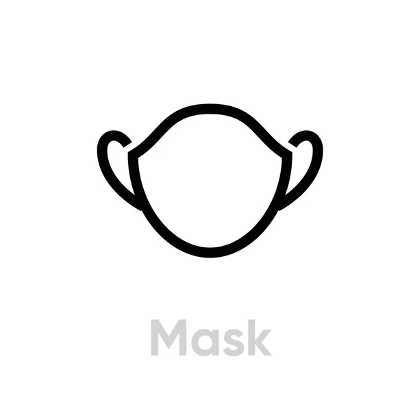 Maske Respirator Symbol. Editierbarer Linienvektor. — Stockvektor