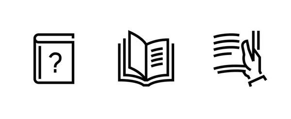 Set book, icône de livre ouvert. Vecteur de ligne modifiable. — Image vectorielle