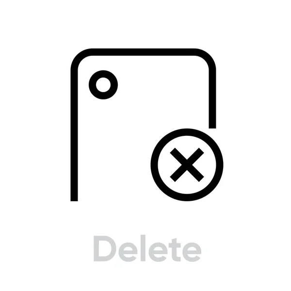 Verwijderen Telefoon Camera pictogram. Aanpasbare lijnvector. — Stockvector