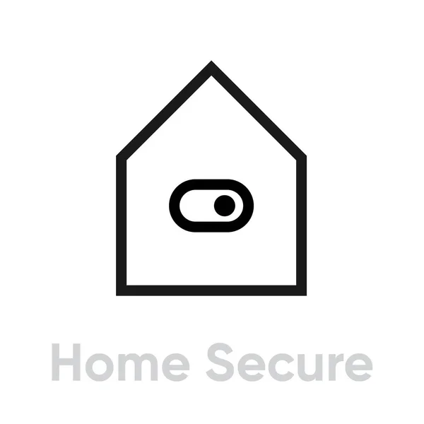 Home Secure Icon. Editierbare Vektorskizze. — Stockvektor