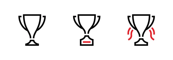 Definir ícones Troféu copo prêmio. Curso de Vetor Editável. — Vetor de Stock