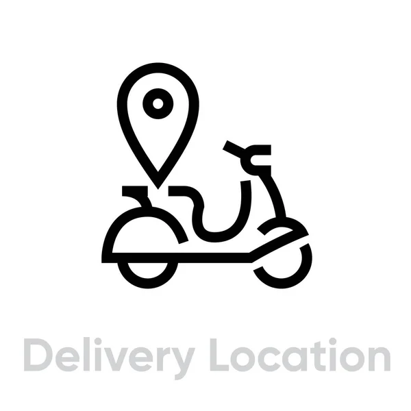 Delivery Location icon. Editable Line Vector. — Stock Vector