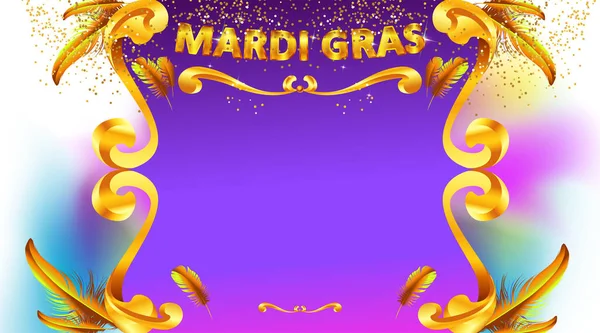 Mardi gras carnival mask poster background with copy space for text. Bokeh effect for celebration greeting card, banner, flyer. - Vector — 스톡 벡터
