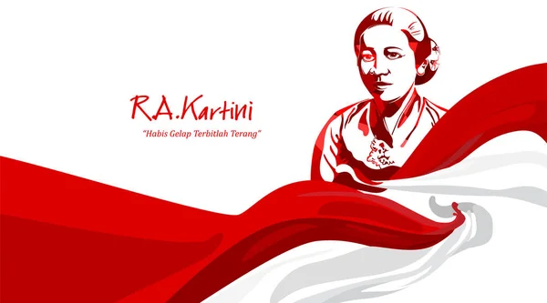 Raden Adjeng Kartini Die Helden Der Frauen Und Menschenrechte Indonesien — Stockvektor