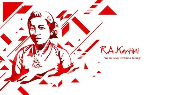 Raden Adjeng Kartini Heroes Women Human Right Indonesia Abstract Futuristic — Image vectorielle
