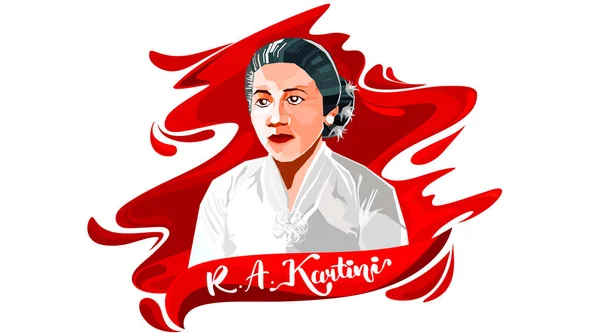 Raden Adjeng Kartini Les Héros Des Femmes Des Droits Homme — Image vectorielle