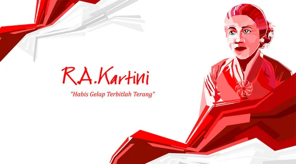 Raden Adjeng Kartini Die Helden Der Frauen Und Menschenrechte Indonesien — Stockvektor