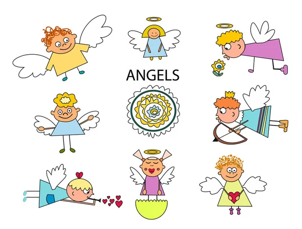 Set of a angels — Stock Vector